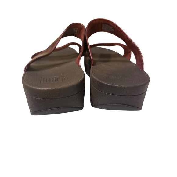 Fitflop Lulu Crystal Embellished Slides Oxblood Red US 09 - Picture 4 of 6